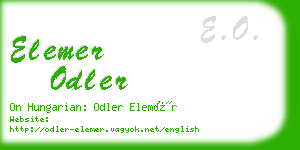 elemer odler business card